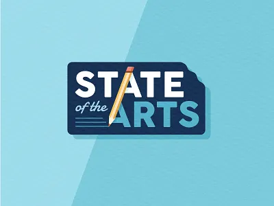State Of The Arts Logo art education arts badge branding campaign hot topic illustration illustrator kansas logo logo badge logo design pencil politics primary logo text texture vector