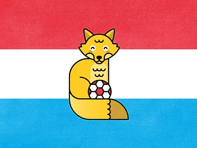 Paraguay 2019 animal copa america cute design flat football fox illustration minimal monoline paraguay soccer vector