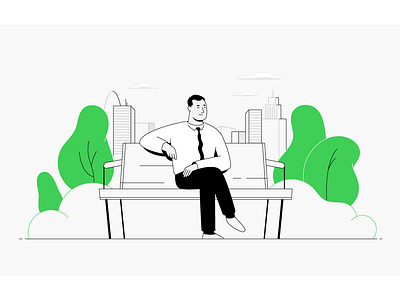 Relax alone enjoy flat green health healthcare illustration lineart minimalistic psychology relax summer vector