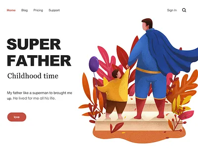 Hi~ father design illustration