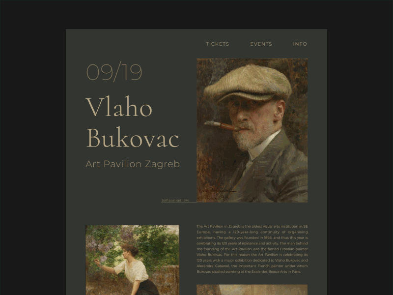 Exhibition page concept artist concept design exhibition minimal museum of art museums serif font typeface typography