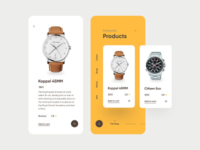 Watch App UI app design fireart flat interface ios mobile ui ux