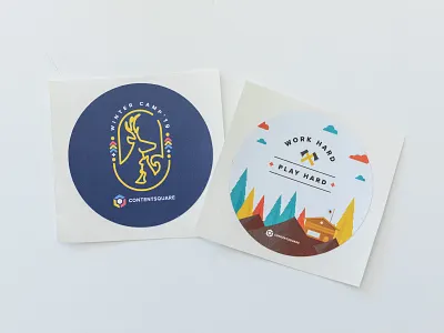 Stickers Winter camp WWKO 2019 identity illustraion logo stickers