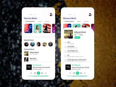 Music App Design app concept appdesign appuidesign concept design design discover exploration listening music album music app music art music artwork music concept music player musician ui uidesign uiux userinterface ux