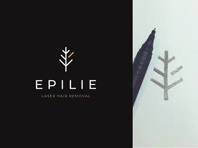 Epilie badge bikini branch brand identity branding hair removal laser laser hair removal logo logo design tree zone
