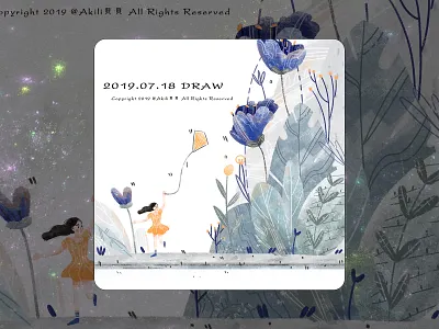 fly a kite branding design flat，illustrations，people flower fly a kite vector watercolour 平，插图，人