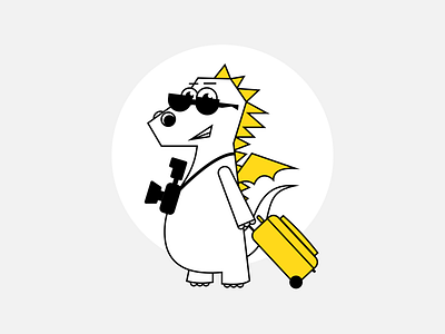 Dragon tourist cartoon dragon illustration sketch tourist vectors