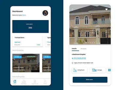 Real Estate adobe xd design mobile ui uiux
