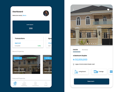 Real Estate adobe xd design mobile ui uiux