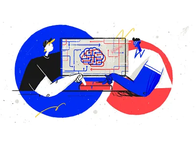 Tooploox & MicroscopeIT Join Forces ai artificial intelligence blog character design illustration merge teamwork tooploox wrocław