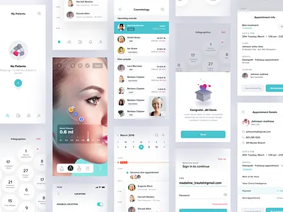 Medical app ai appointment detail booking appointment calendar doctor app empty state infographics ios medical app patient app popup scanning schedule