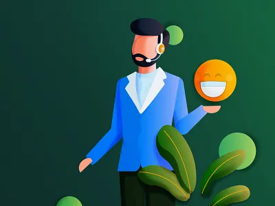 Customer service branding flat illustration ui vector vector art vector illustration web website