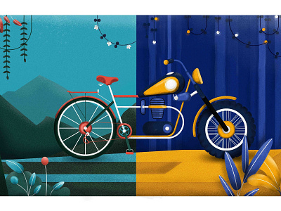Two worlds illustration ui ux vector vector art website