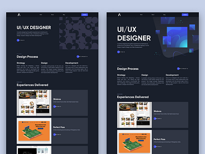 Personal Protfolio Website - Dark Theme V2 case study design process hero section landing page portfolio portfolio site ui web design website