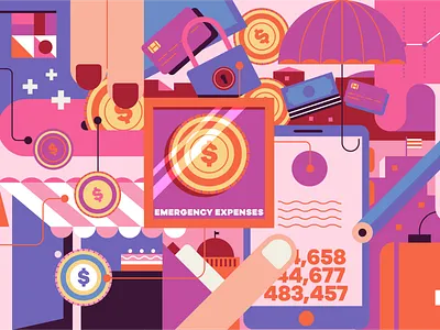 Sunrise Bank accout bank blog editorial expenses illustration money