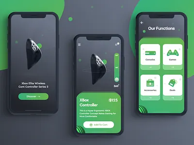 iOS App Design - Xbox Controller app app design app screen illustration ios iphonex minimal ui design ux design xbox app