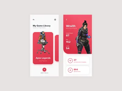 Gametracker App Concept apex legends games gaming mobile stats tracker ui ux