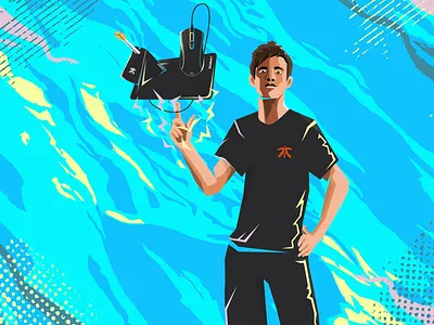 Fnatic League of Legends Player - Nemesis 2d art character concept design esports flat gamer gamers gaming graphic design illustration leagueoflegends play pop popart portrait vector