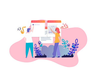 Eequ Illustration booking design illustration illustrator minimal ui ux vector web website