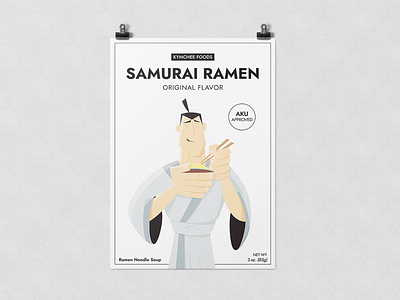 Samurai Ramen aku food illustration poster ramen samurai samurai jack