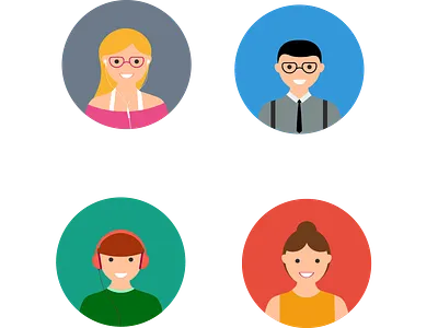 Flat avatar icons app branding design icon illustration ui vector web