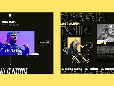 Website concept | One day, an artist 🎤 artist clean concept design graphic music rap schoolboy ui ui ux website