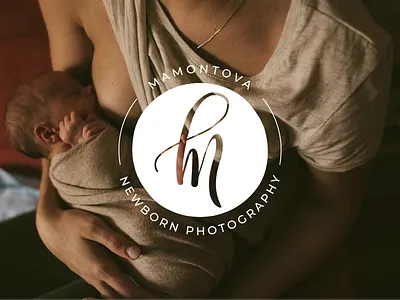 Newborn Photography Logo baby calligraphy child family handlettering infant logo m mark newborn pastel pattern photography stamp