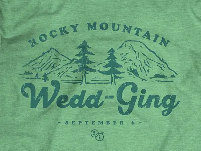 Wedding T 1 color colorado cooper black nature pine trees rings rocky mountains wedding