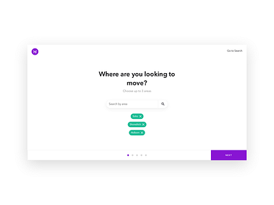 Onboarding Concept fullscreen location modal onboarding pills search steps