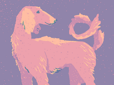 Saluki character design dog drawing flat graphic illustration retro textile texture vector vintage