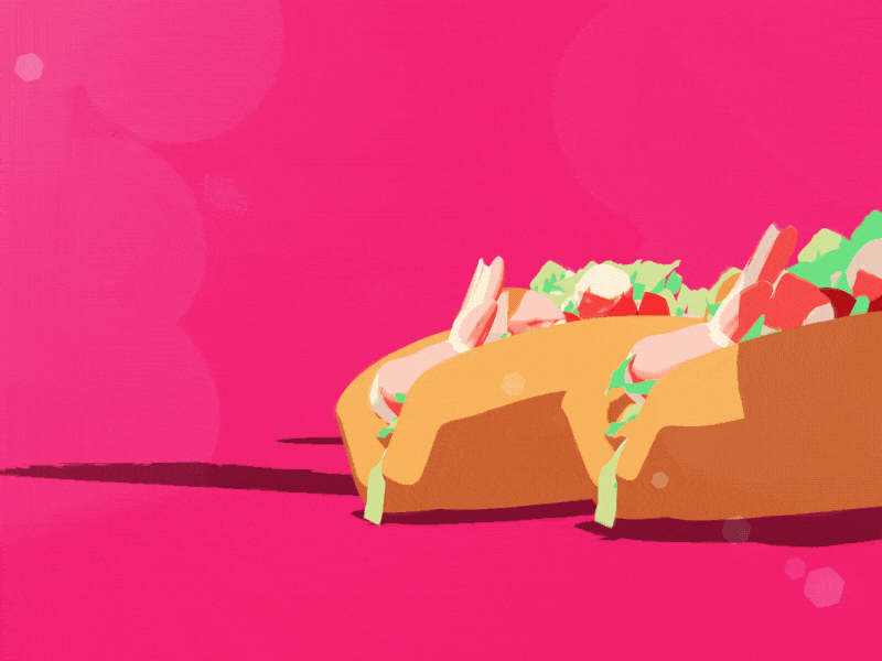 Friday treats! animation crepes design food friday gif loop motion motion graphics oysters pork buns tacos treats vector weekend