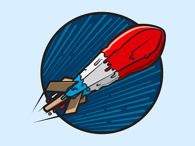 Melting Pop Rocket america american art blue culture flight illustration patriotic pop popsicle popsicles red retro rocket rocket logo rocketship sci fi ship space white