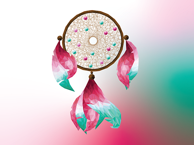 Poly Art Dream Catcher adobe illustrator digital art feathers graphic design graphic designer graphics illustration illustrator polyart
