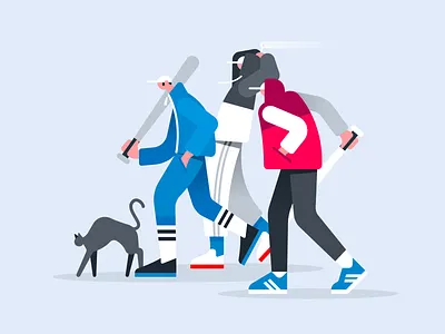 Bad guys boy boys cat character cute friends gang illust illustration shoes vector