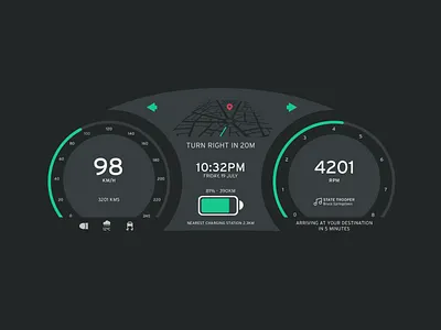 Daily UI 034 - Car Interface 034 branding car car interface dailyui design display flat illustration interface minimal ui ux vector