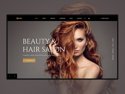Ayesha - Hairsalon WordPress Theme Home 01 Banner ayesha barber beauty design fashion hair haircut hairsalon hairstyle nailsalon shave theme ui ux web webdesign website wordpress wordpress theme
