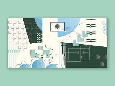 Adaptive Technology Blog Illustration blog blue branding clean collage cool design gradient green illustration layout pattern shapes vector
