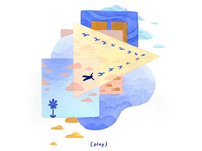 15. (play) calm conceptual conceptual illustration editorial illustration gouache illustration peaceful resistance rest self care surreal