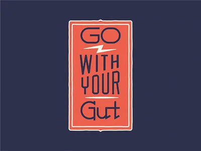 Go With Your Gut badge blue gather graphic illustration lettering red richmond texture typography white