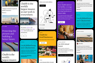 Chubb Web Design on mobile app app design branding breakpoints design graphic design illustration mobile product product design typography ui web website