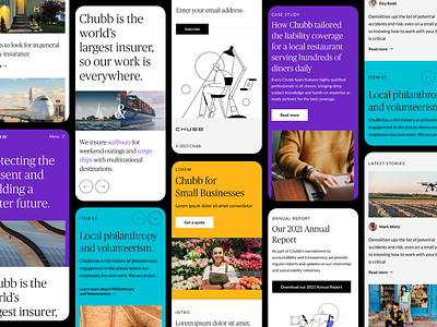 Chubb Web Design on mobile app app design branding breakpoints design graphic design illustration mobile product product design typography ui web website