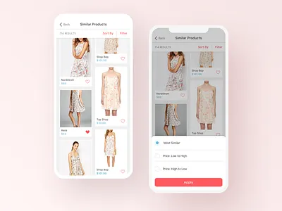 Syte iOS App app card card design design fashion app filter interaction design ios ios app iphone iphone x mobile mobile design product design products save item similar items sort by user interface ux ui