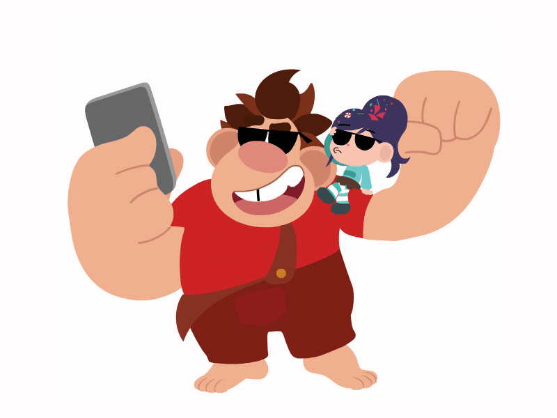 Wreck-It Ralph "Selfie" 2d 2d animation animation character character animation characters disney disney art disney princess emoji illustration motion graphics portland wreck it ralph