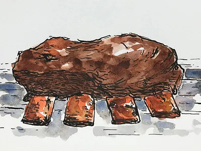 Beef Rib beef food hand painted illustration india ink magazine illustration painting pen and ink ribs watercolor