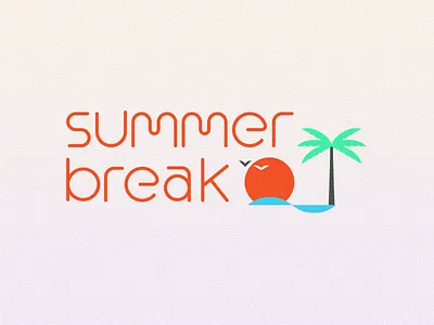 Campfire Summer Break 2019 break gradient illustration lettering palm simple summer sunset typography wave