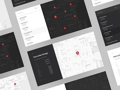 Foot Locker Store Locator clean web design eccomerce map store locator ui design ux design web design