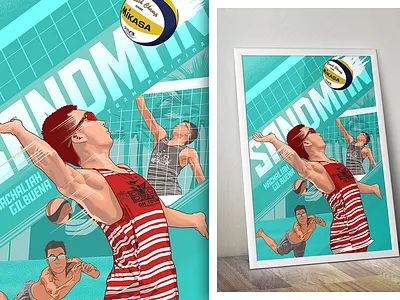 Sandman portrait vector volleyball