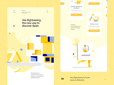 Vee Sightseeing - Behance Case Study animation animation 2d app design casestudy character character design illustration microinteraction motion graphics startup ui uidesign ux web web design