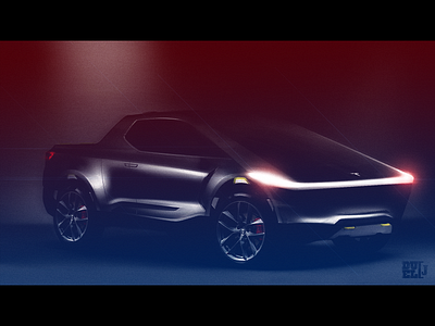Tesla Truck Concept automotive concept cyberpunk elon musk futuristic pickup truck prototype render tesla truck