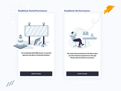 Permission Requests android android app design illustration india minimal real estate real estate agent ux wireframe